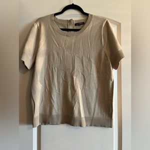 Tint and Shadow Tan Short Sleeve Knit Blouse Women’s Large